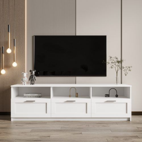 White Tv Stands Entertainment Center (Photo 9 of 20)