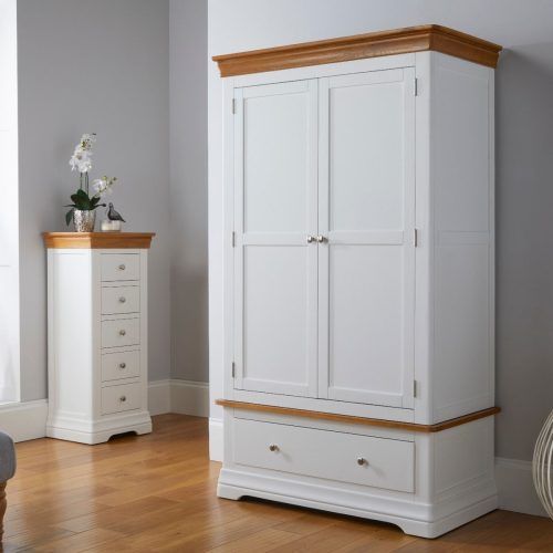White Double Wardrobes With Drawers (Photo 5 of 20)