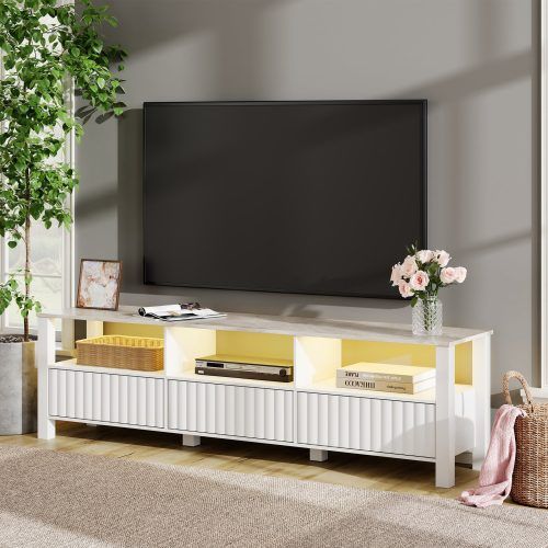 White Tv Stands Entertainment Center (Photo 3 of 20)