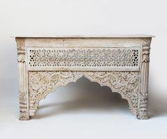 2024 Popular Hand Carved White Wash Console Tables