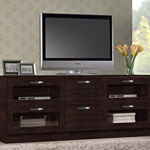 Dark Brown Tv Cabinets With 2 Sliding Doors And Drawer (Photo 11 of 20)