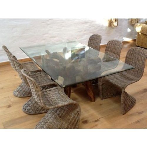 Wicker And Glass Dining Tables (Photo 5 of 20)