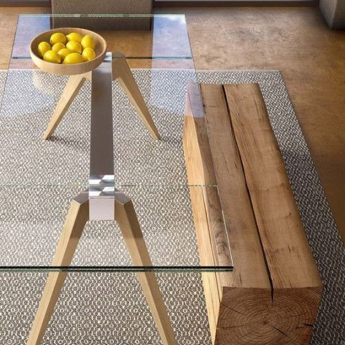Glass Dining Tables With Wooden Legs (Photo 4 of 20)