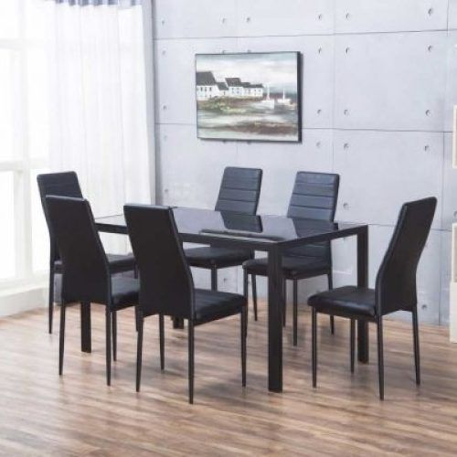 Black Glass Dining Tables 6 Chairs (Photo 2 of 20)