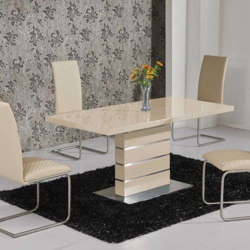 Cream Gloss Dining Tables And Chairs (Photo 3 of 20)