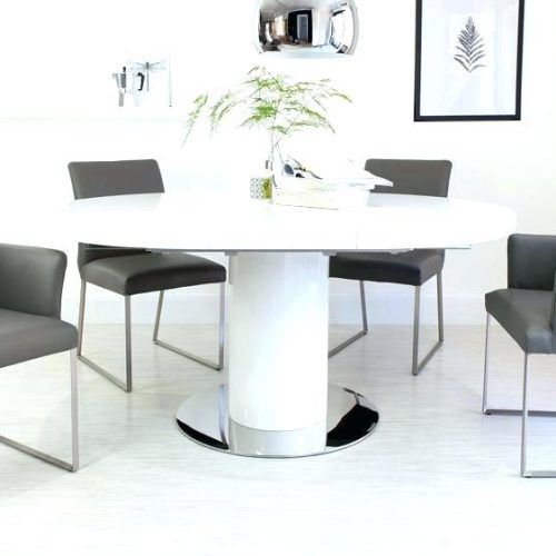 White Gloss Round Extending Dining Tables (Photo 20 of 20)
