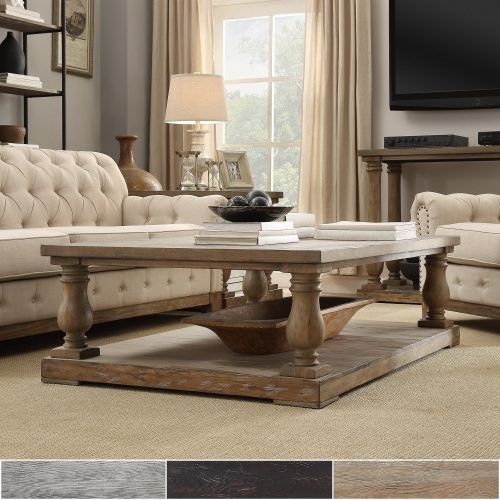 Edmaire Rustic Pine Baluster Coffee Tables (Photo 6 of 20)