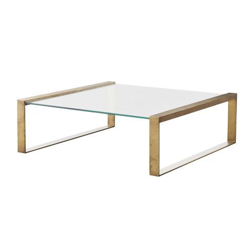 Rectangular Brass Finish And Glass Coffee Tables (Photo 16 of 20)