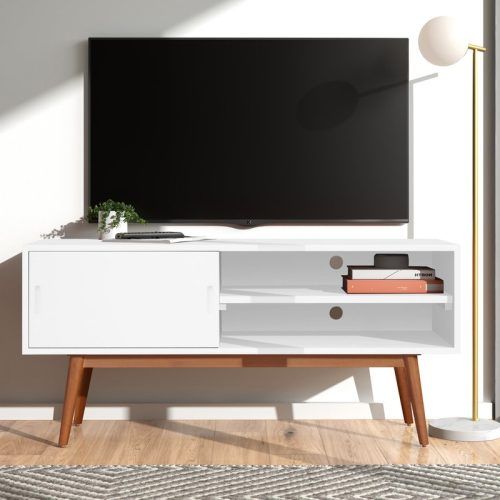 Modern Black Floor Glass Tv Stands For Tvs Up To 70 Inch (Photo 7 of 20)