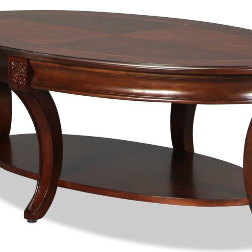 Winslet Cherry Finish Wood Oval Coffee Tables With Casters (Photo 15 of 20)
