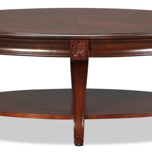 Winslet Cherry Finish Wood Oval Coffee Tables With Casters (Photo 3 of 20)