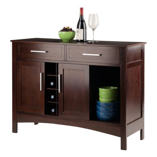 Solid And Composite Wood Buffets In Cappuccino Finish (Photo 1 of 20)