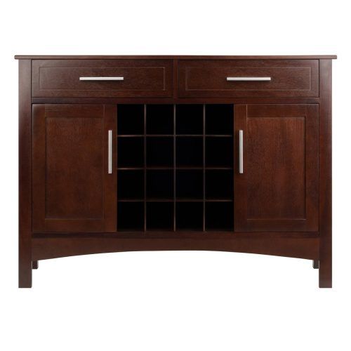 Solid And Composite Wood Buffets In Cappuccino Finish (Photo 2 of 20)