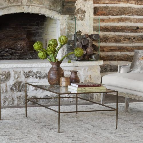 Rectangular Brass Finish And Glass Coffee Tables (Photo 7 of 20)