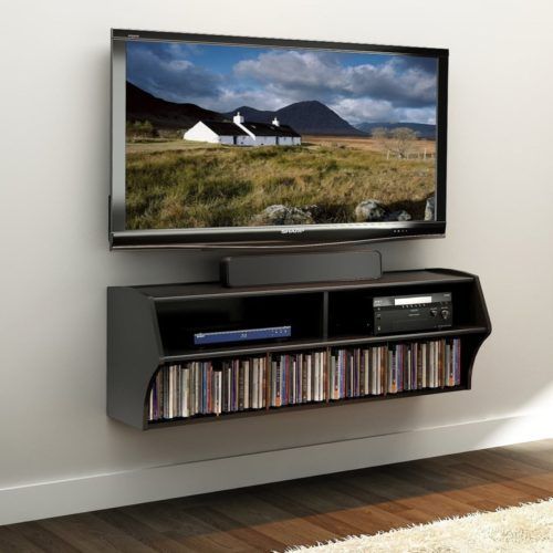 Floating Tv Shelf Wall Mounted Storage Shelf Modern Tv Stands (Photo 5 of 20)