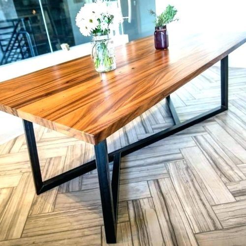 Dining Tables With Metal Legs Wood Top (Photo 2 of 20)