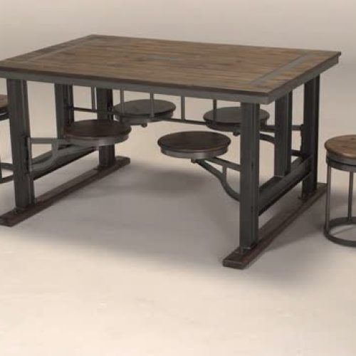Dining Tables With Attached Stools (Photo 2 of 20)