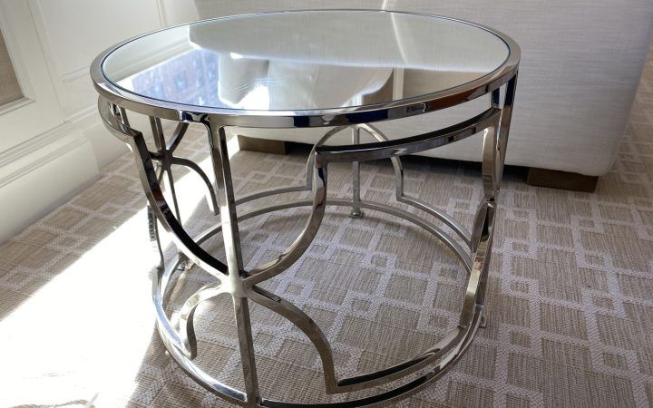 20 Collection of Polished Chrome Round Cocktail Tables