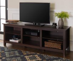 Top 20 of Woven Paths Open Storage Tv Stands with Multiple Finishes
