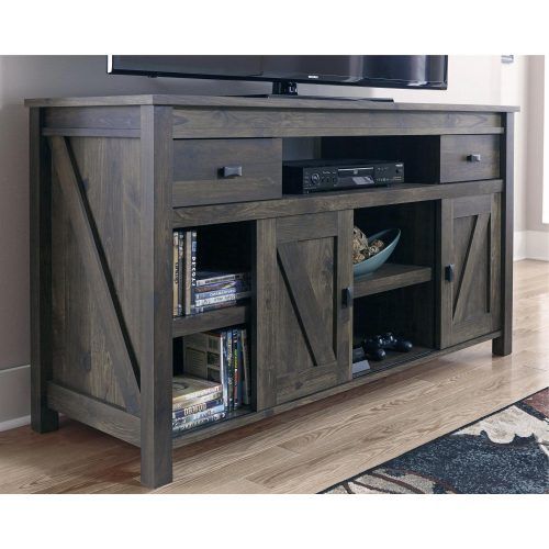 Woven Paths Farmhouse Barn Door Tv Stands In Multiple Finishes (Photo 18 of 20)