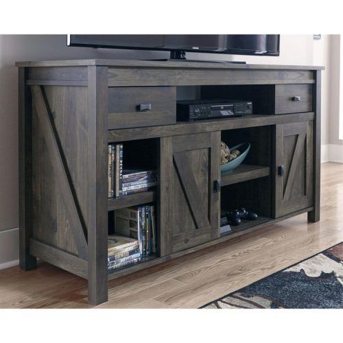 Woven Paths Farmhouse Barn Door Tv Stands In Multiple Finishes (Photo 17 of 20)
