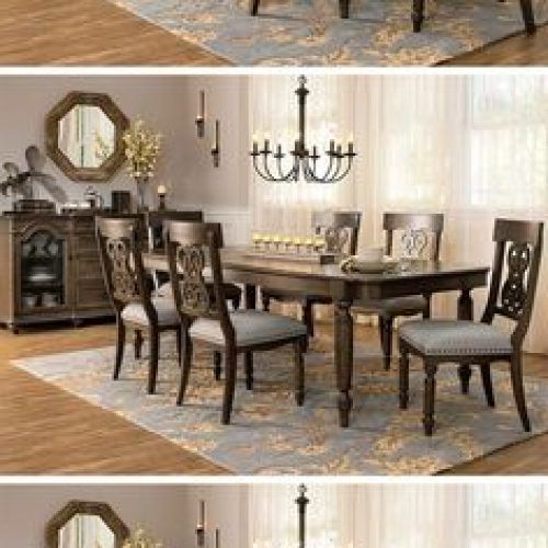 Wyatt 7 Piece Dining Sets With Celler Teal Chairs (Photo 20 of 20)