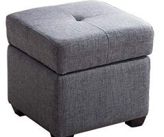 12 Collection of Gray and Beige Solid Cube Pouf Ottomans