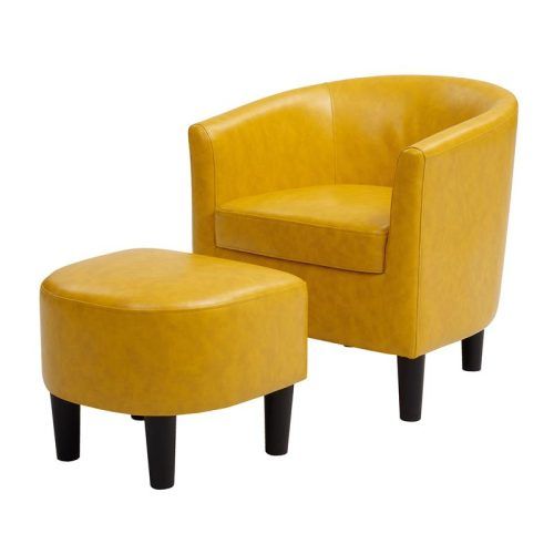 Faux Leather Barrel Chairs (Photo 13 of 20)