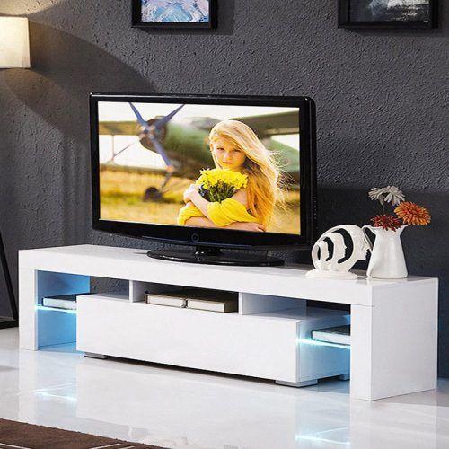 47" Tv Stands High Gloss Tv Cabinet With 2 Drawers (Photo 10 of 20)